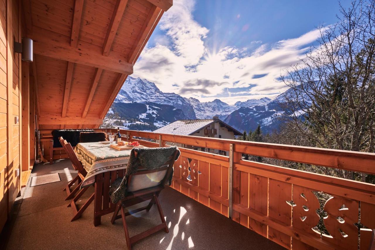 Chalet Bergfrieden Penthouse Wengen Exterior foto