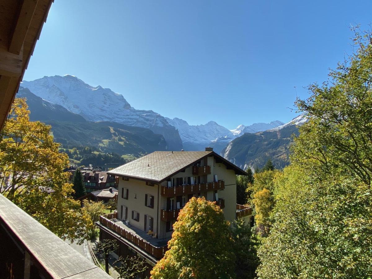 Chalet Bergfrieden Penthouse Wengen Exterior foto