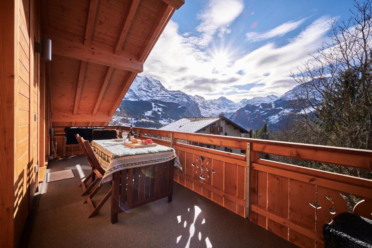 Chalet Bergfrieden Penthouse Wengen Exterior foto